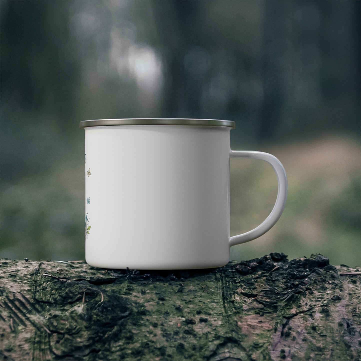 Enamel Camping Mug — "Motherhood Is The Realest Hood" Cute Duck Mom & Baby Design