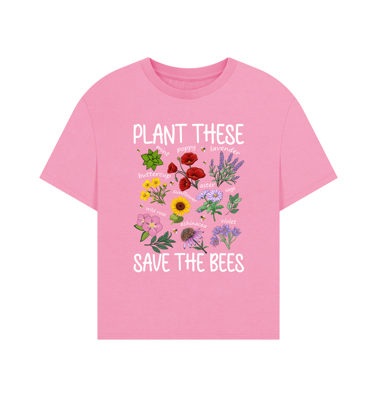 Rose Pink Printed T-shirt Front