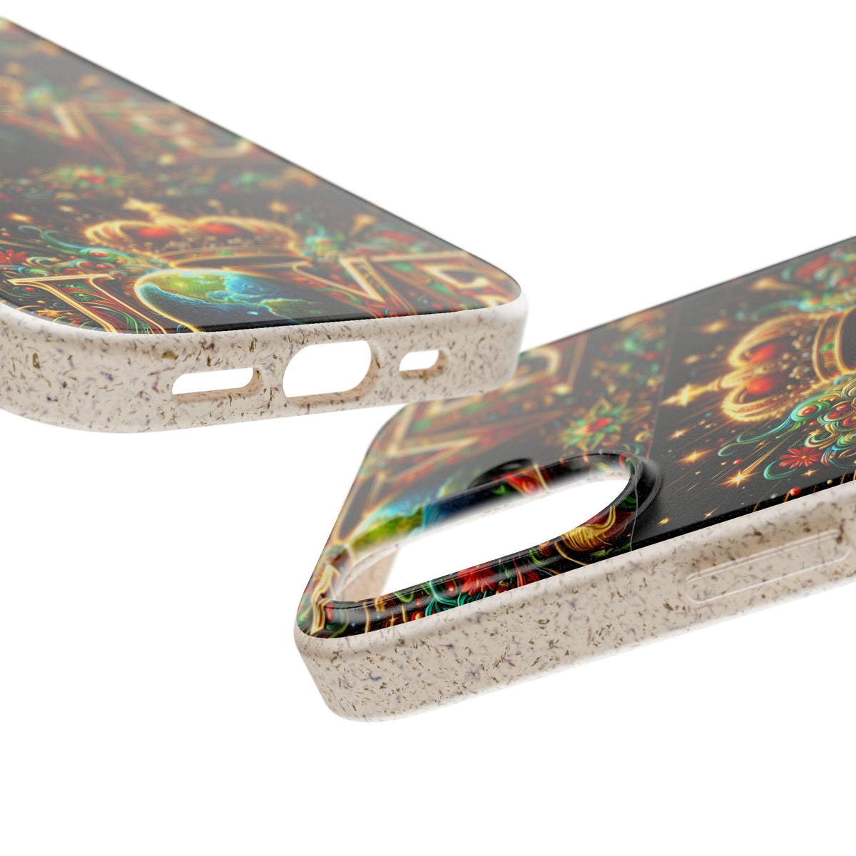 Biodegradable Phone Case — Vintage ‘LOVE’ Globe & Crown Eco-Friendly Protective Cover