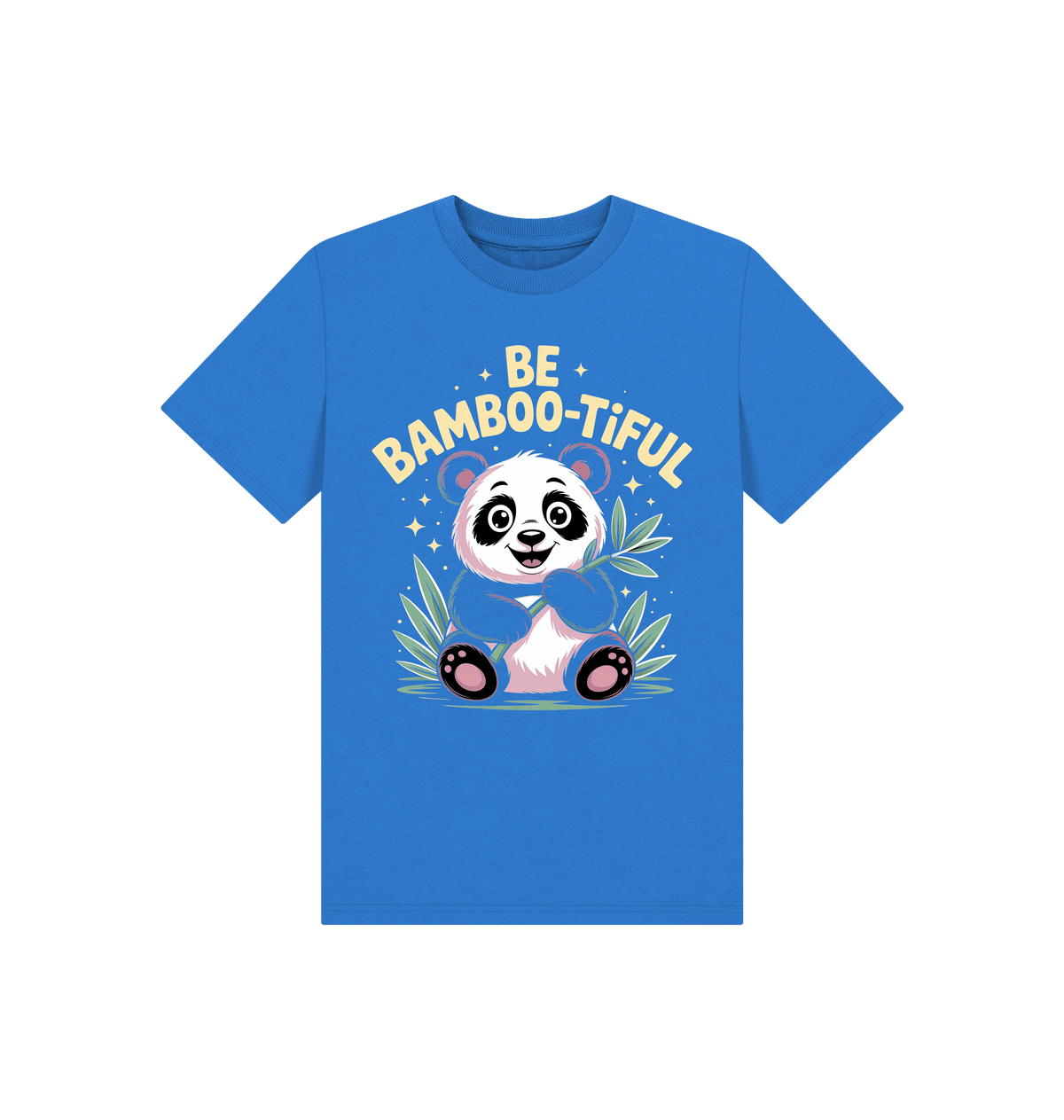 Bright Blue Printed Kids T-Shirt Front