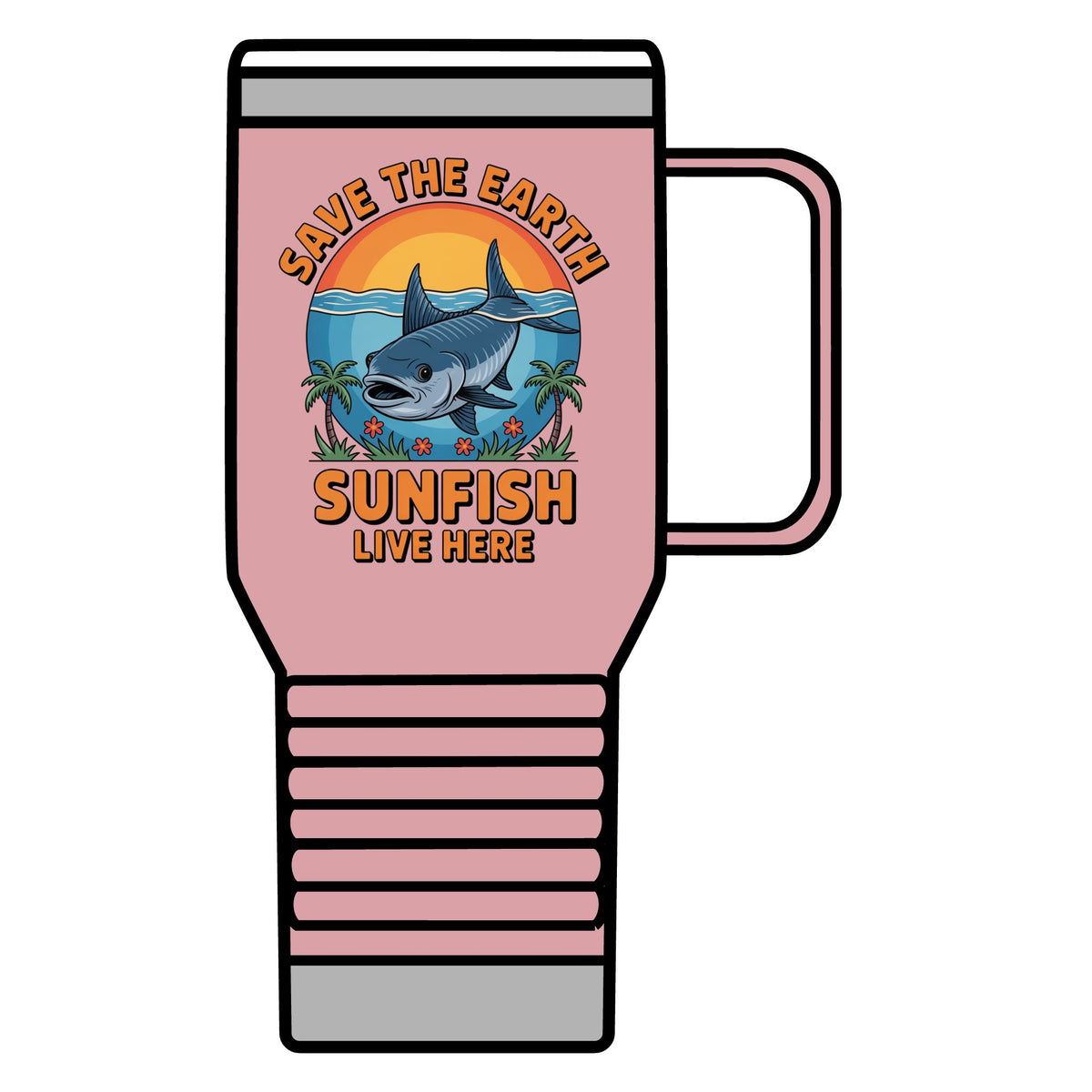 Save the Earth Sunfish 20oz Travel Mug — Eco Ocean Conservation Cup