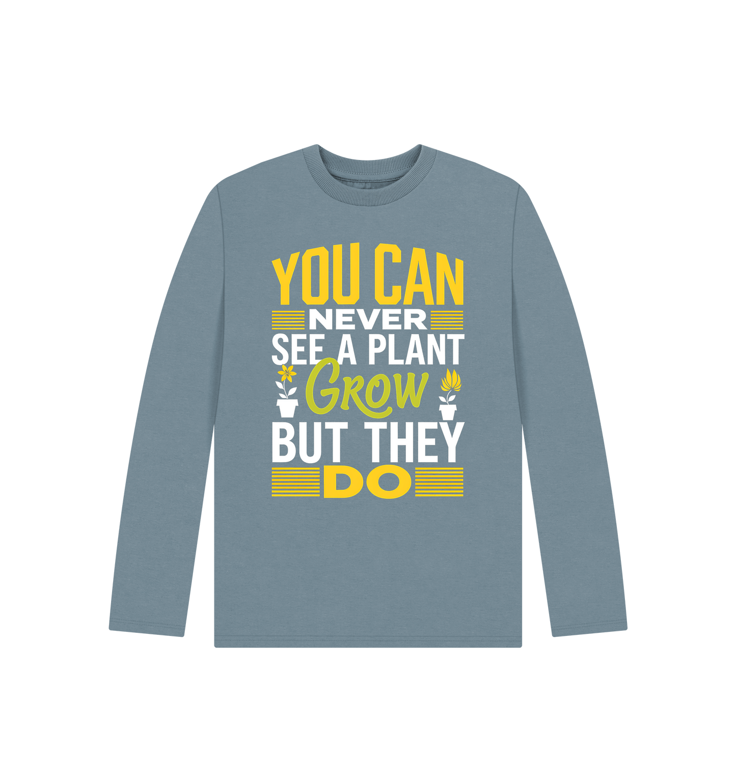 Stone Blue Printed Kids T-Shirt Front