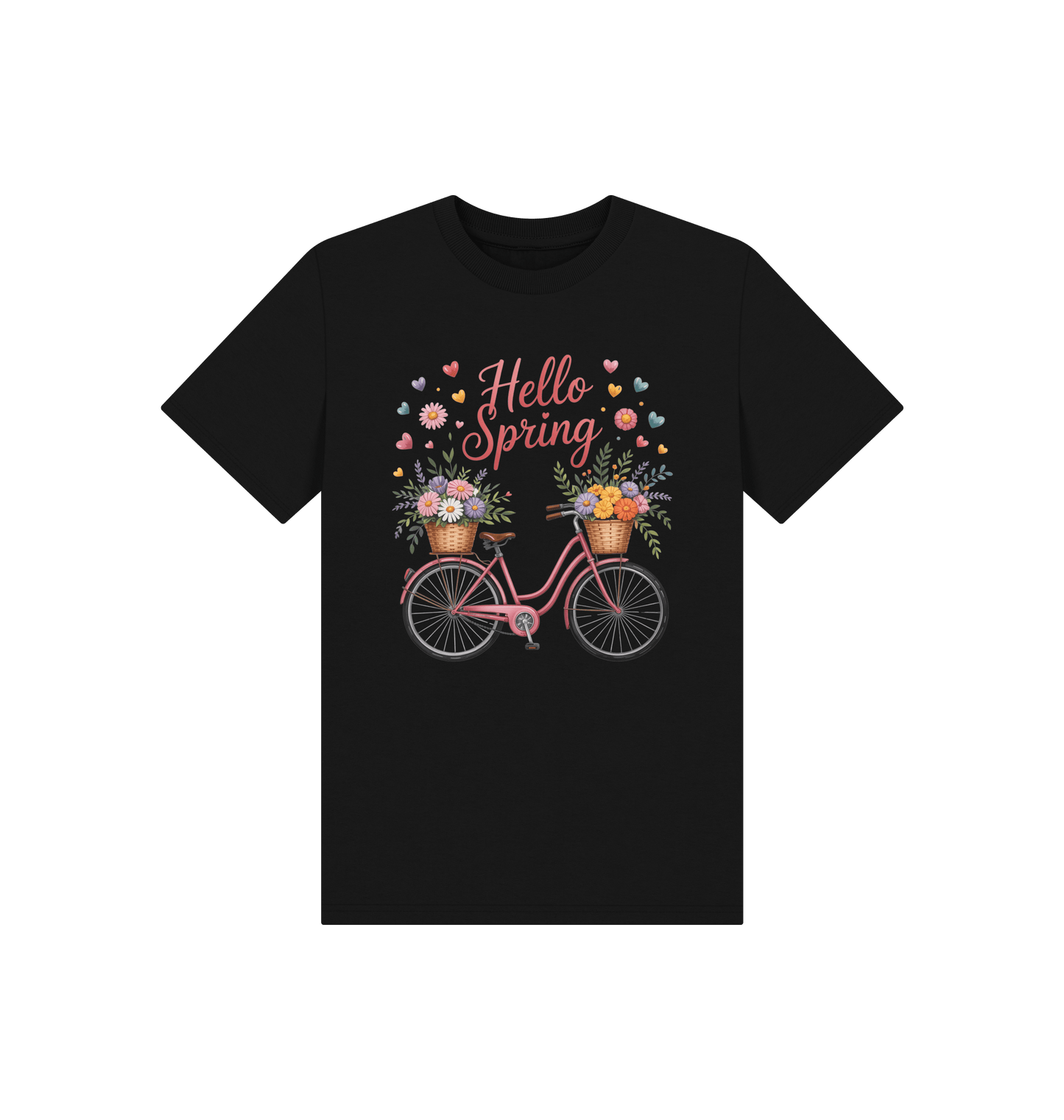 Black Printed Kids T-Shirt Front
