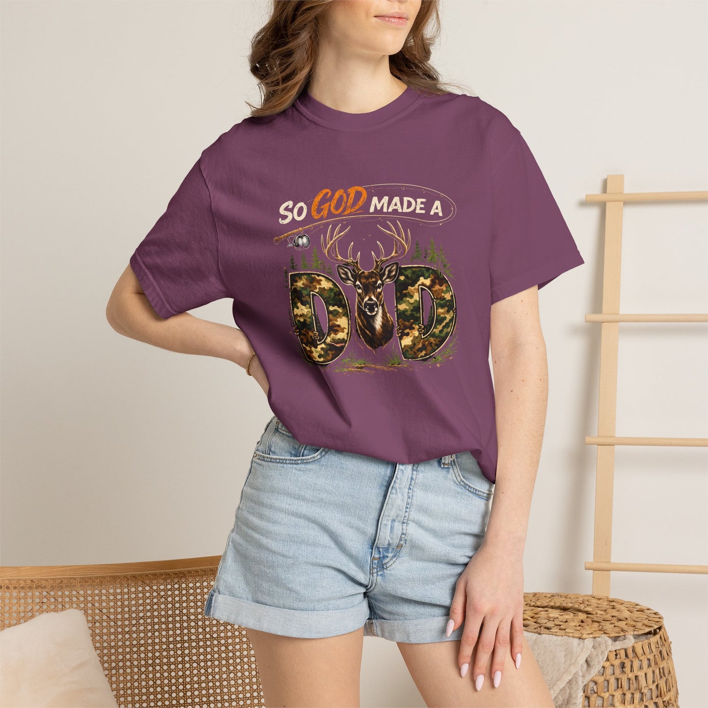 God Made a Dad Deer T-Shirt — Hunting Dad Gift, Father’s Day Outdoors Tee