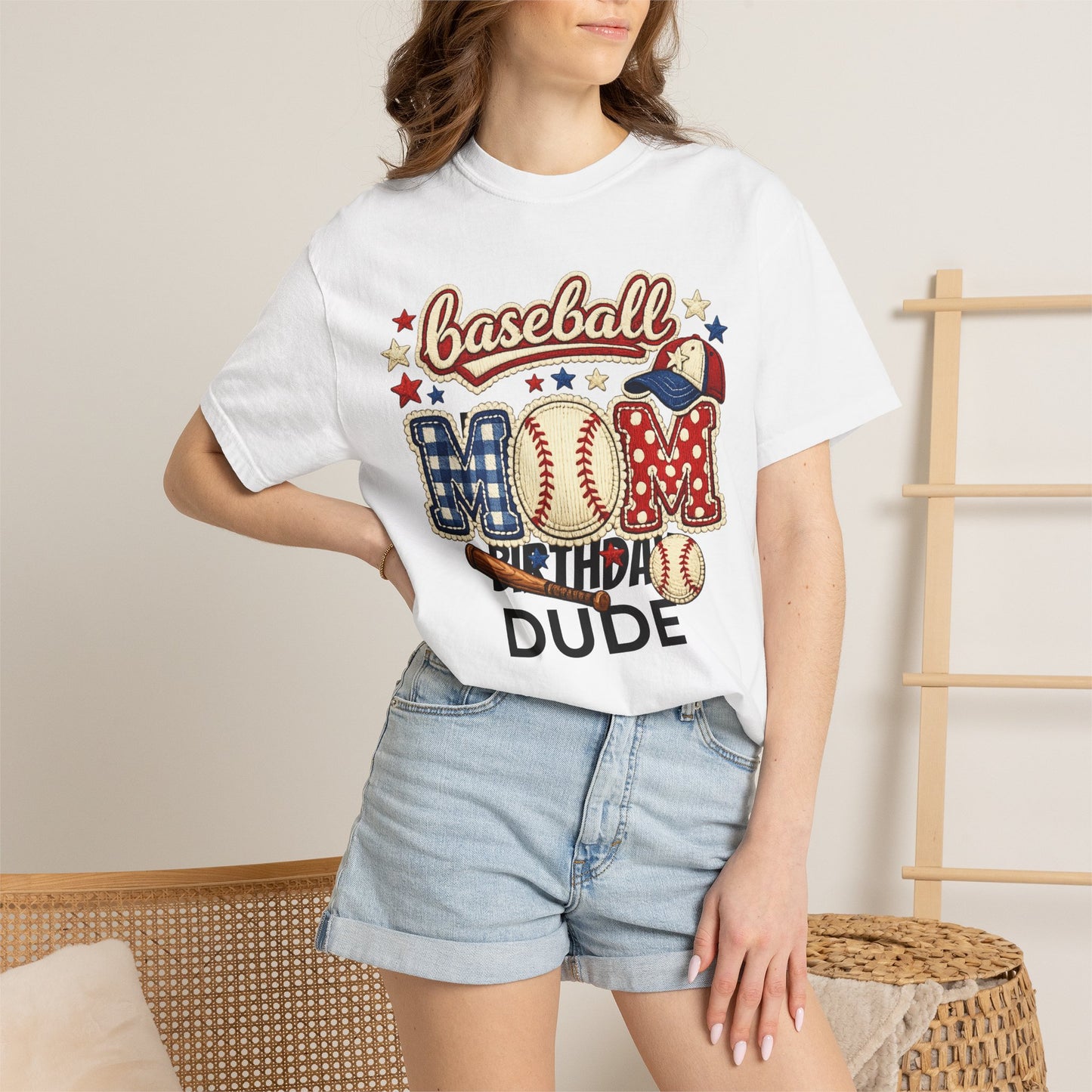 Unisex Garment-Dyed Baseball Mom Dude T-Shirt