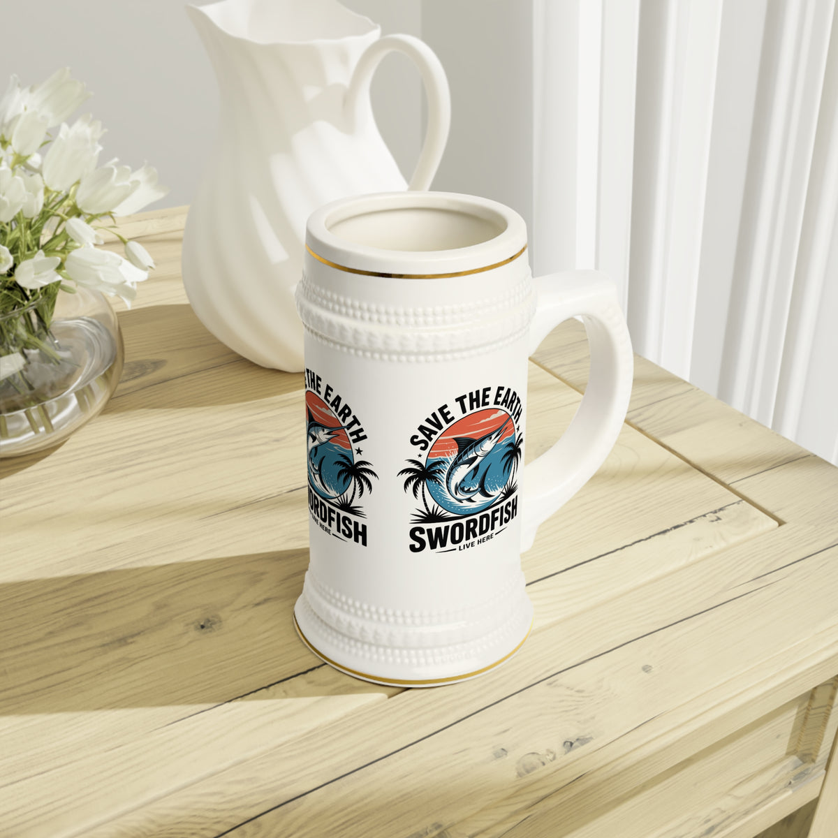 Swordfish Stein Mug – Save the Earth Beach Ocean Conservation Beer Stein