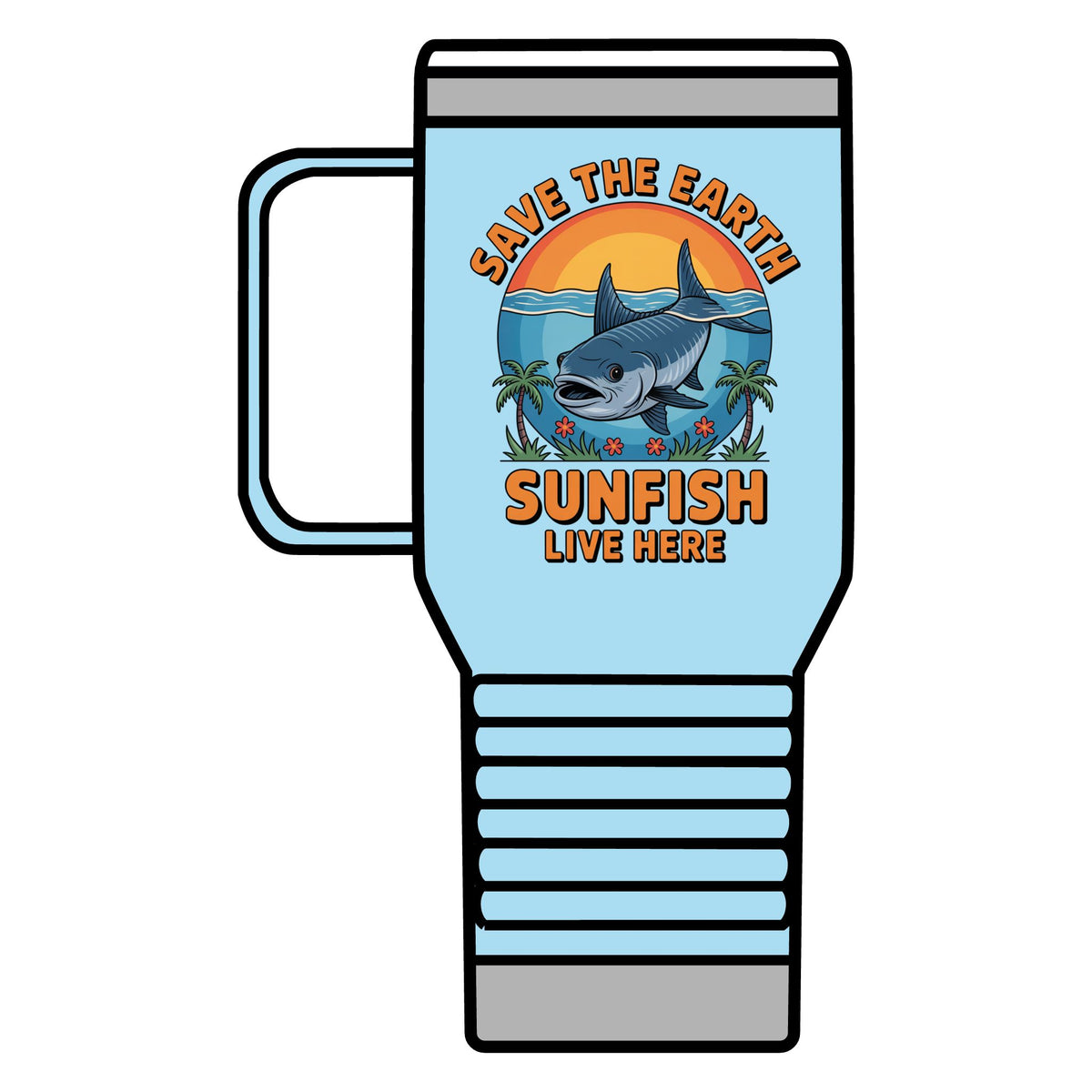 Save the Earth Sunfish 20oz Travel Mug — Eco Ocean Conservation Cup