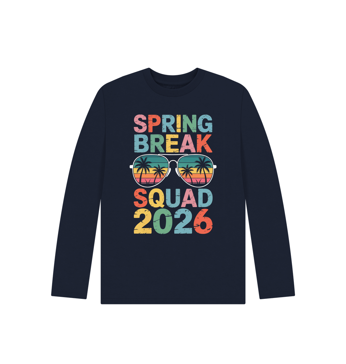 Navy Blue Printed Kids T-Shirt Front