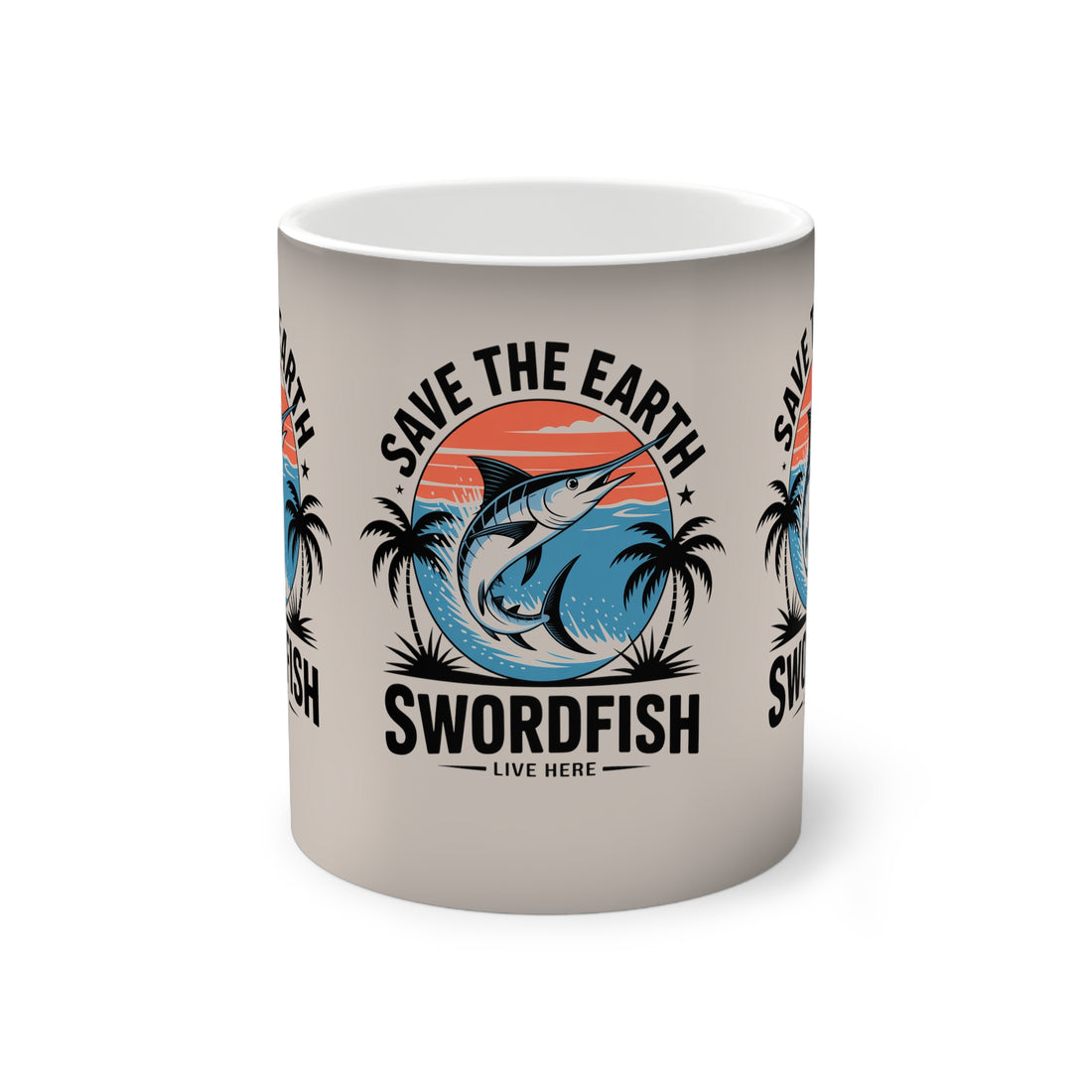 Save the Earth Swordfish Color-Changing Mug — 11oz Eco Ocean Gift