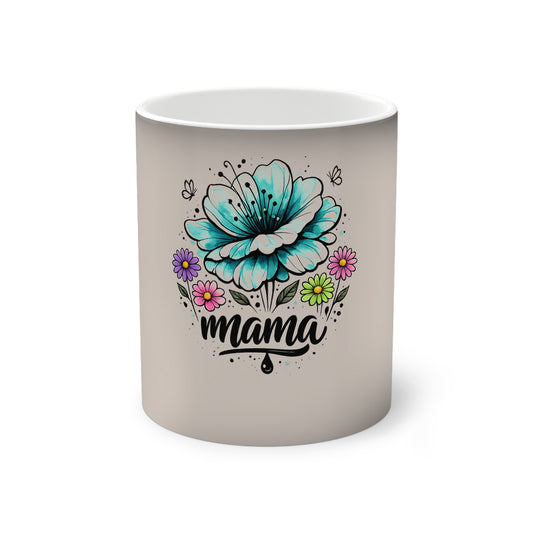 Mama Floral Color-Changing Mug — 11oz Heat-Activated Gift for Moms