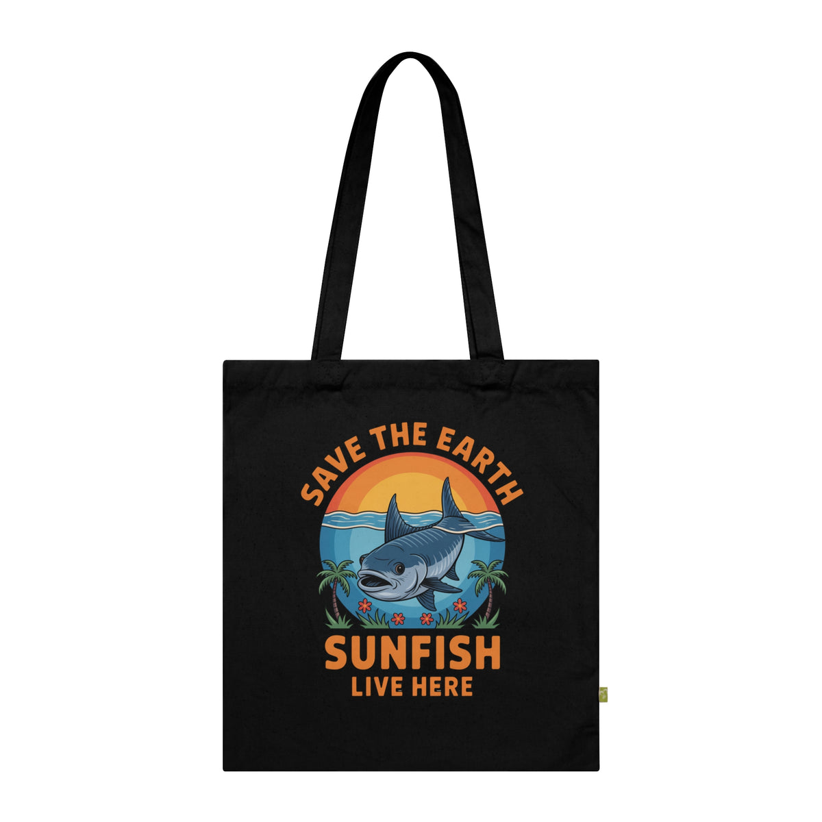 Save the Earth Sunfish Tote Bag — Organic Cotton Eco Beach Shopper