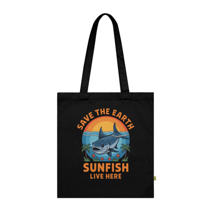 Save the Earth Sunfish Tote Bag — Organic Cotton Eco Beach Shopper