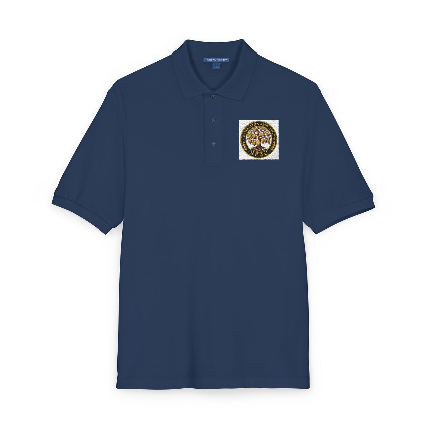 Embroidered Tree of Life Polo Shirt — Gold Foil Crest