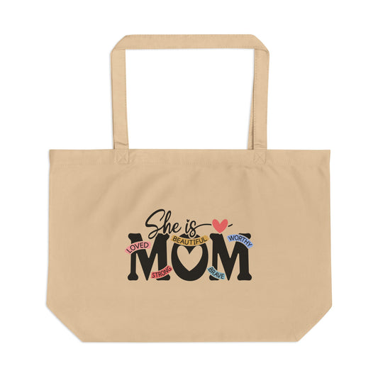 Baseball Mom Large Eco Tote — Patriotic Sports Mom Canvas Bag