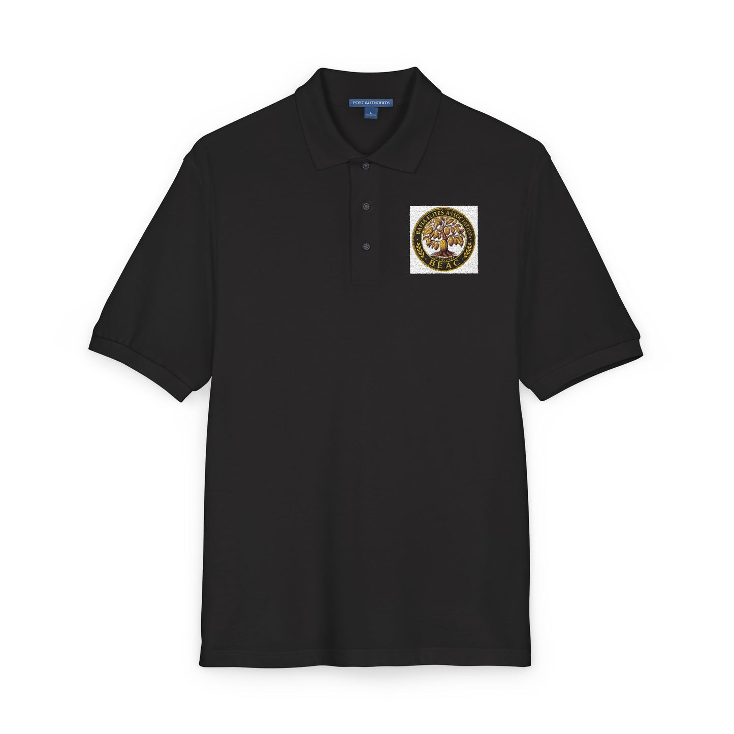 Embroidered Tree of Life Polo Shirt — Gold Foil Crest
