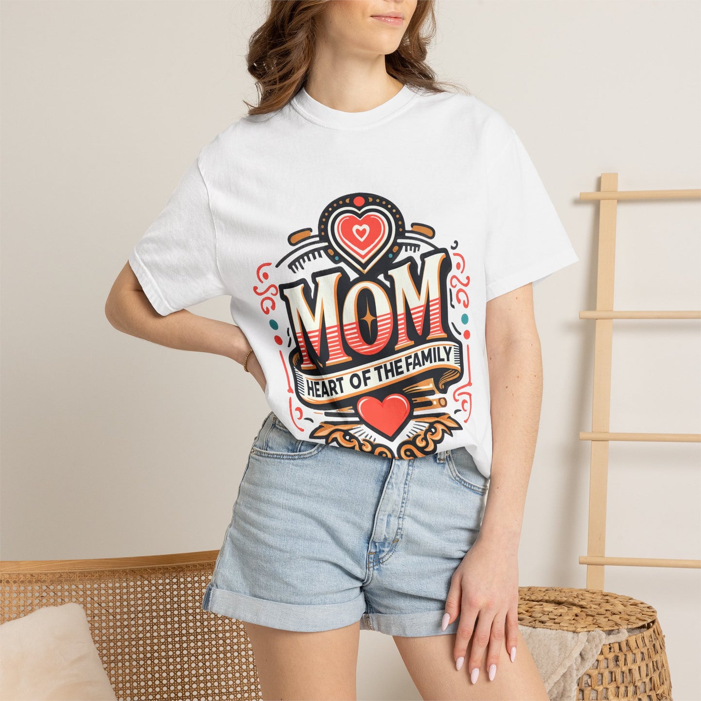 Mom Heart of the Family T-Shirt — Mother's Day Floral Graphic Tee