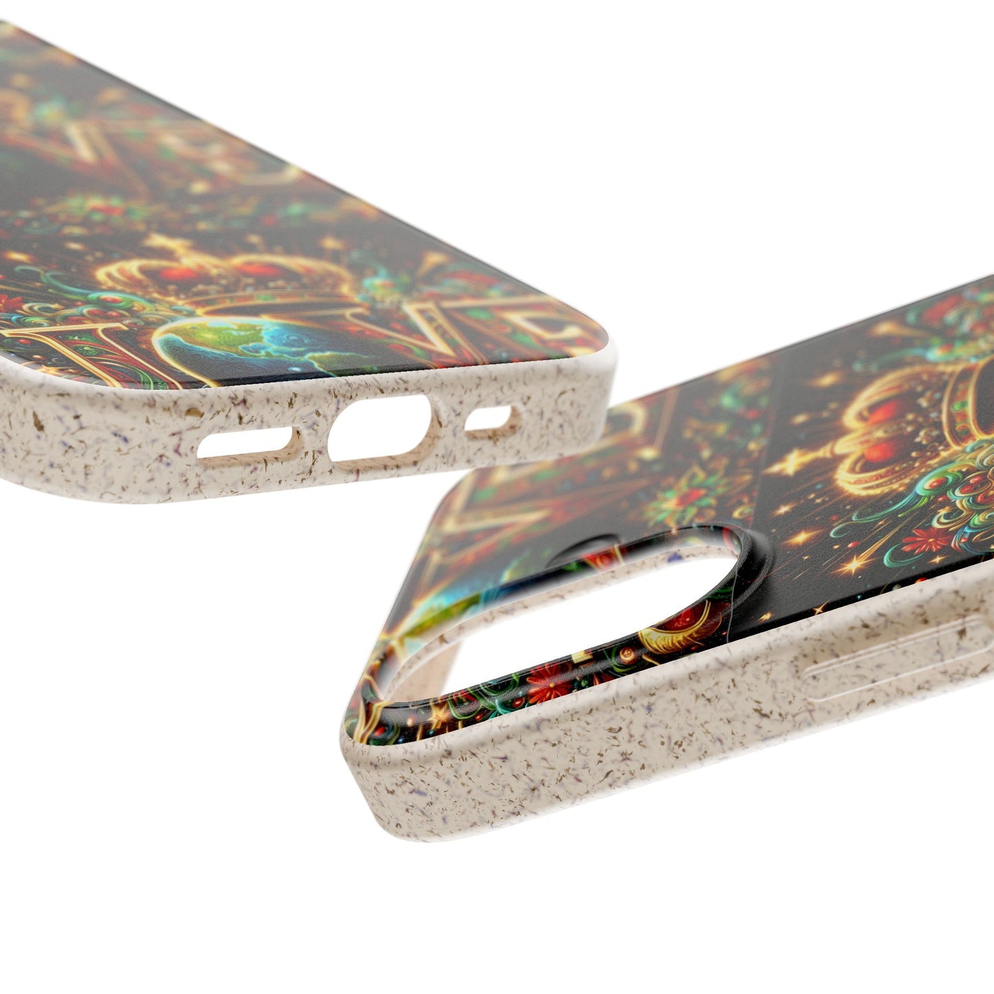 Biodegradable Phone Case — Vintage ‘LOVE’ Globe & Crown Eco-Friendly Protective Cover