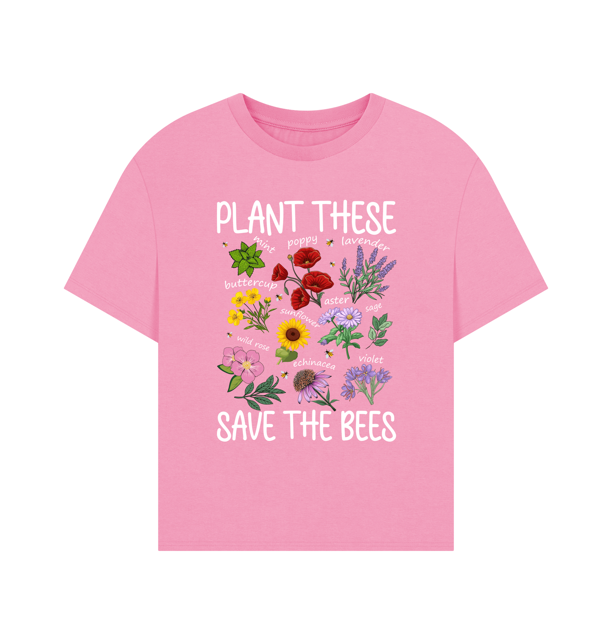 Rose Pink Printed T-shirt Front