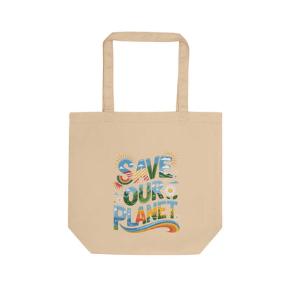 Save Our Planet Eco Tote Bag — Reusable Earth Day Grocery Tote