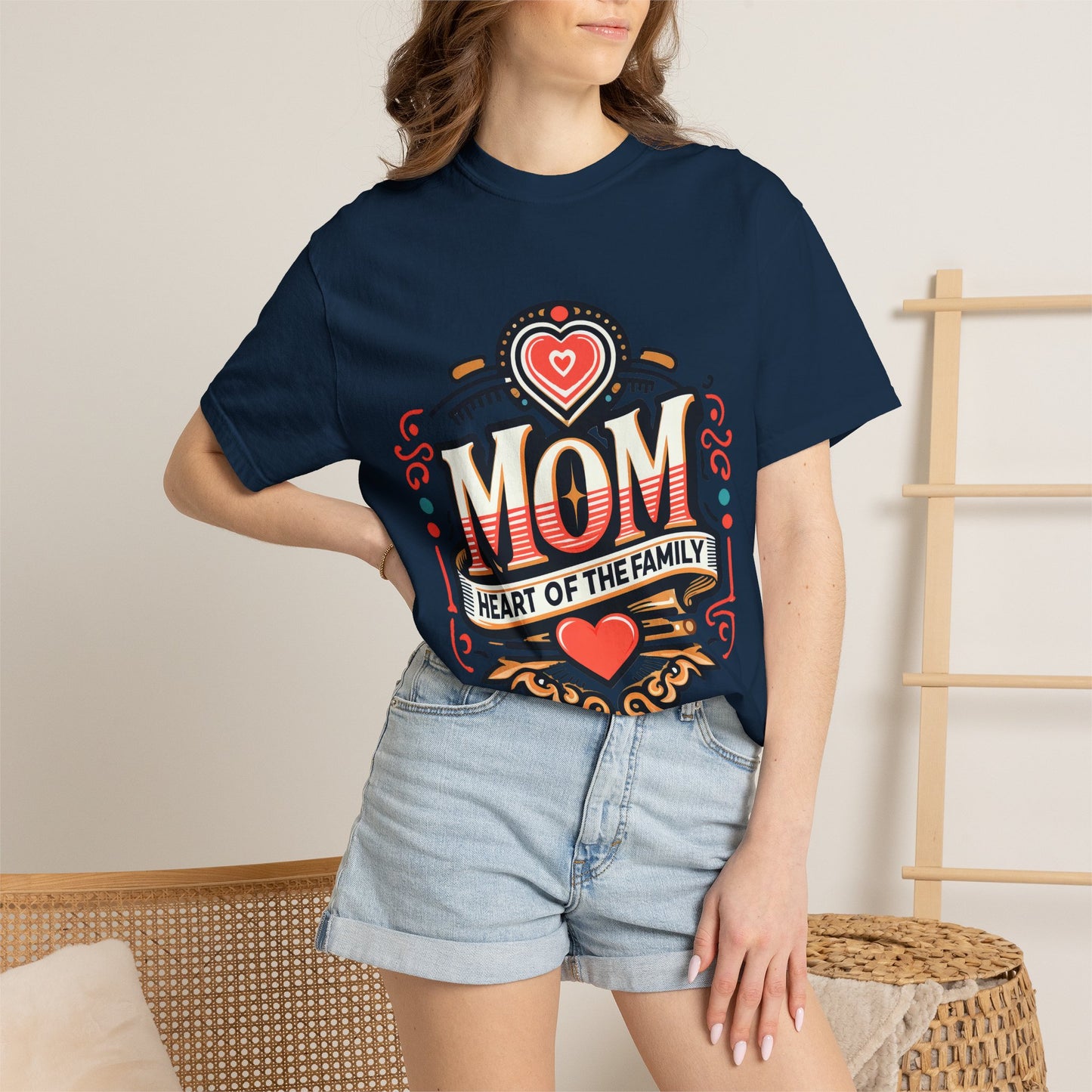 Mom Heart of the Family T-Shirt — Mother's Day Floral Graphic Tee