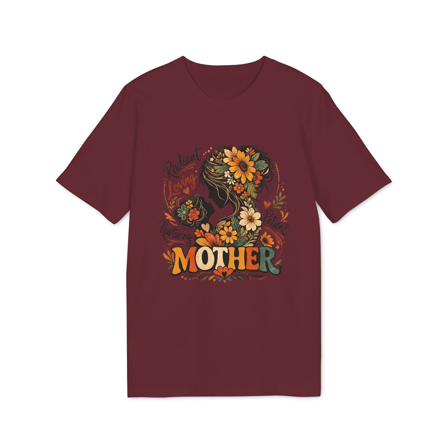 Mother Floral Skull T-Shirt — Radiant, Loving, Nurturing Mom Graphic Tee