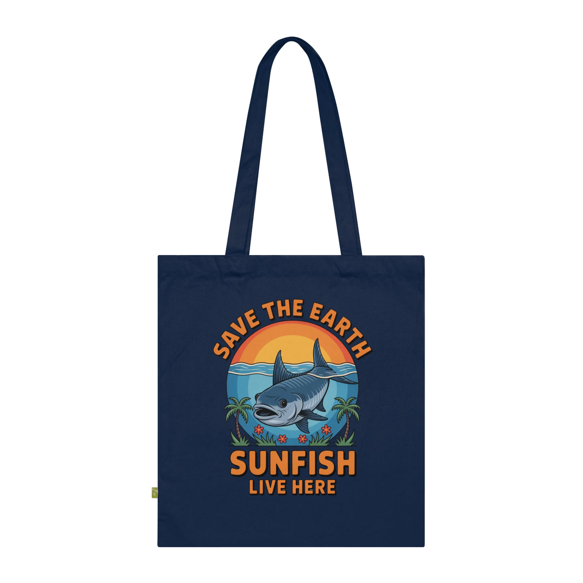 Save the Earth Sunfish Tote Bag — Organic Cotton Eco Beach Shopper