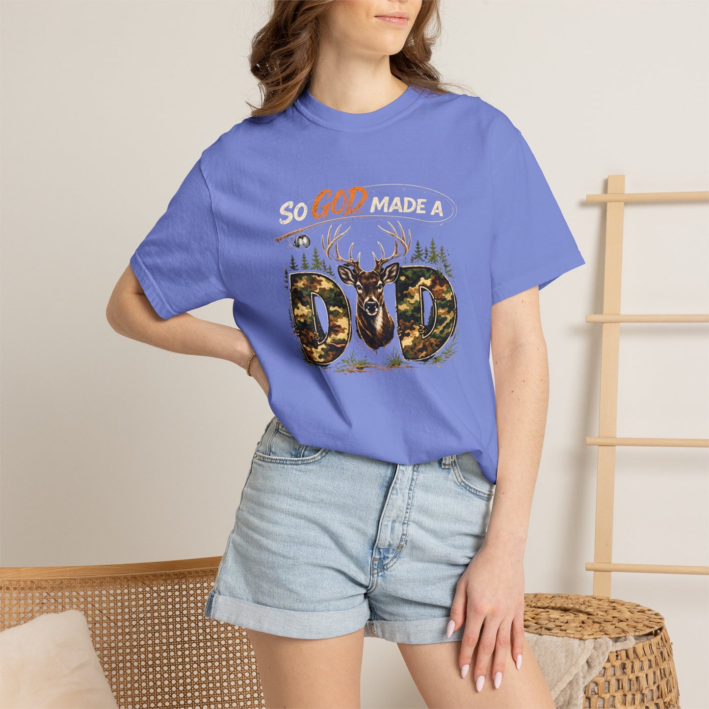 God Made a Dad Deer T-Shirt — Hunting Dad Gift, Father’s Day Outdoors Tee