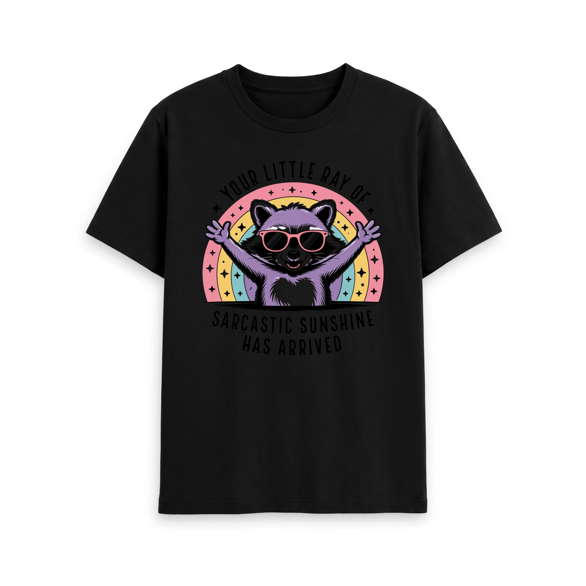 Black Printed T-shirt Front