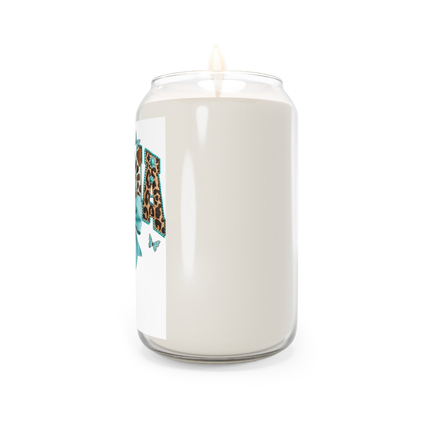 Aqua Leopard 'Mama' Soy Candle — 13.75 oz Scented Jar