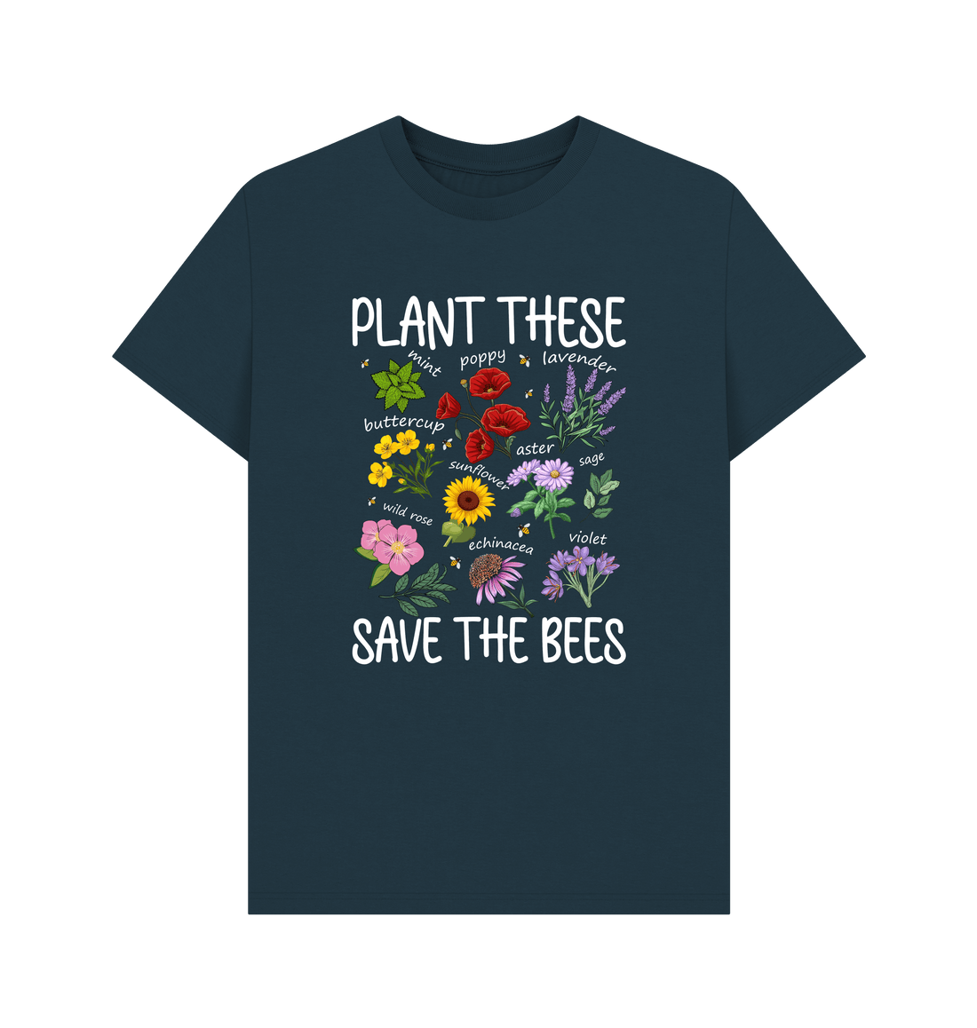 Denim Blue Printed T-shirt Front