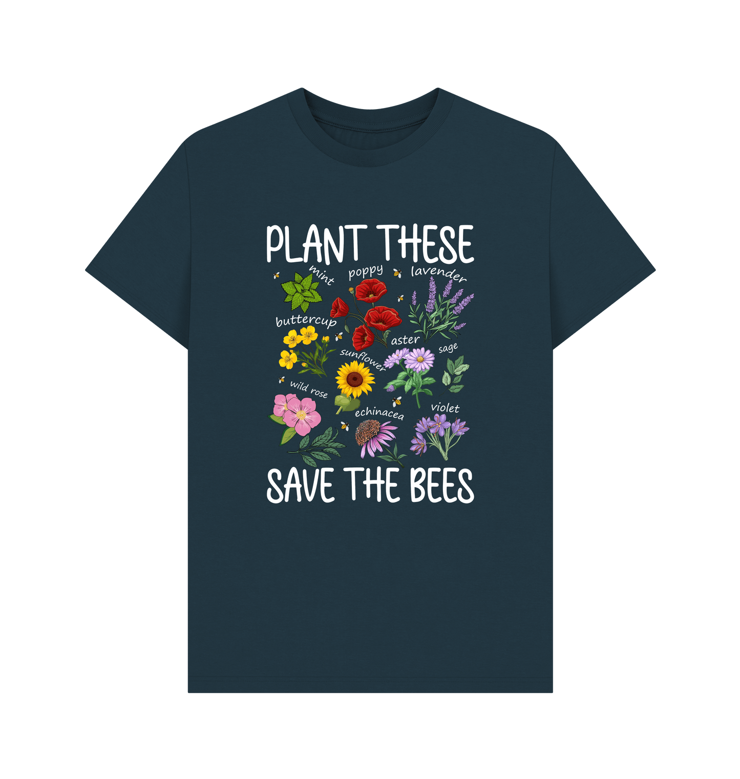 Denim Blue Printed T-shirt Front