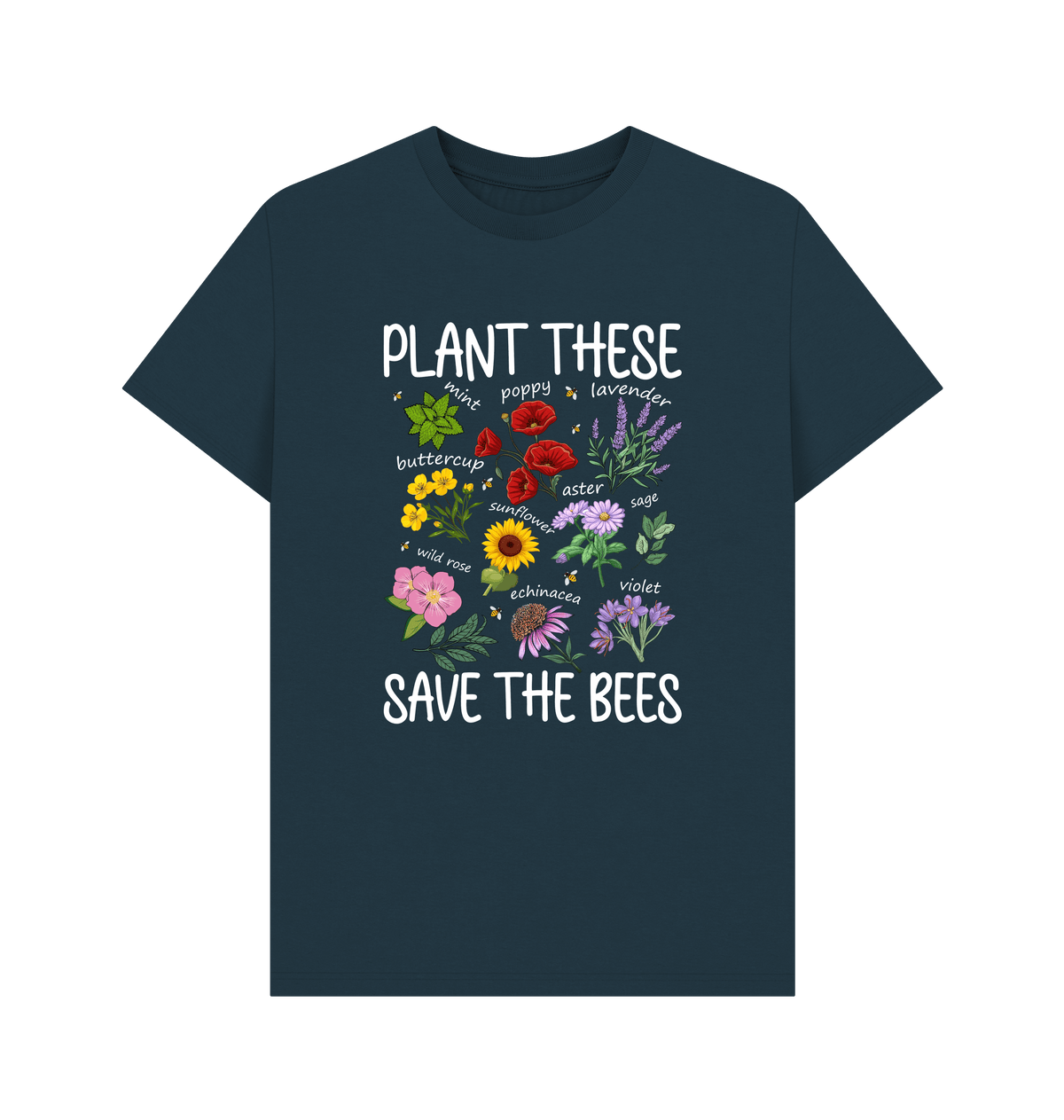 Denim Blue Printed T-shirt Front