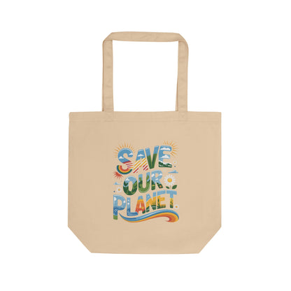 Save Our Planet Eco Tote Bag — Reusable Earth Day Grocery Tote