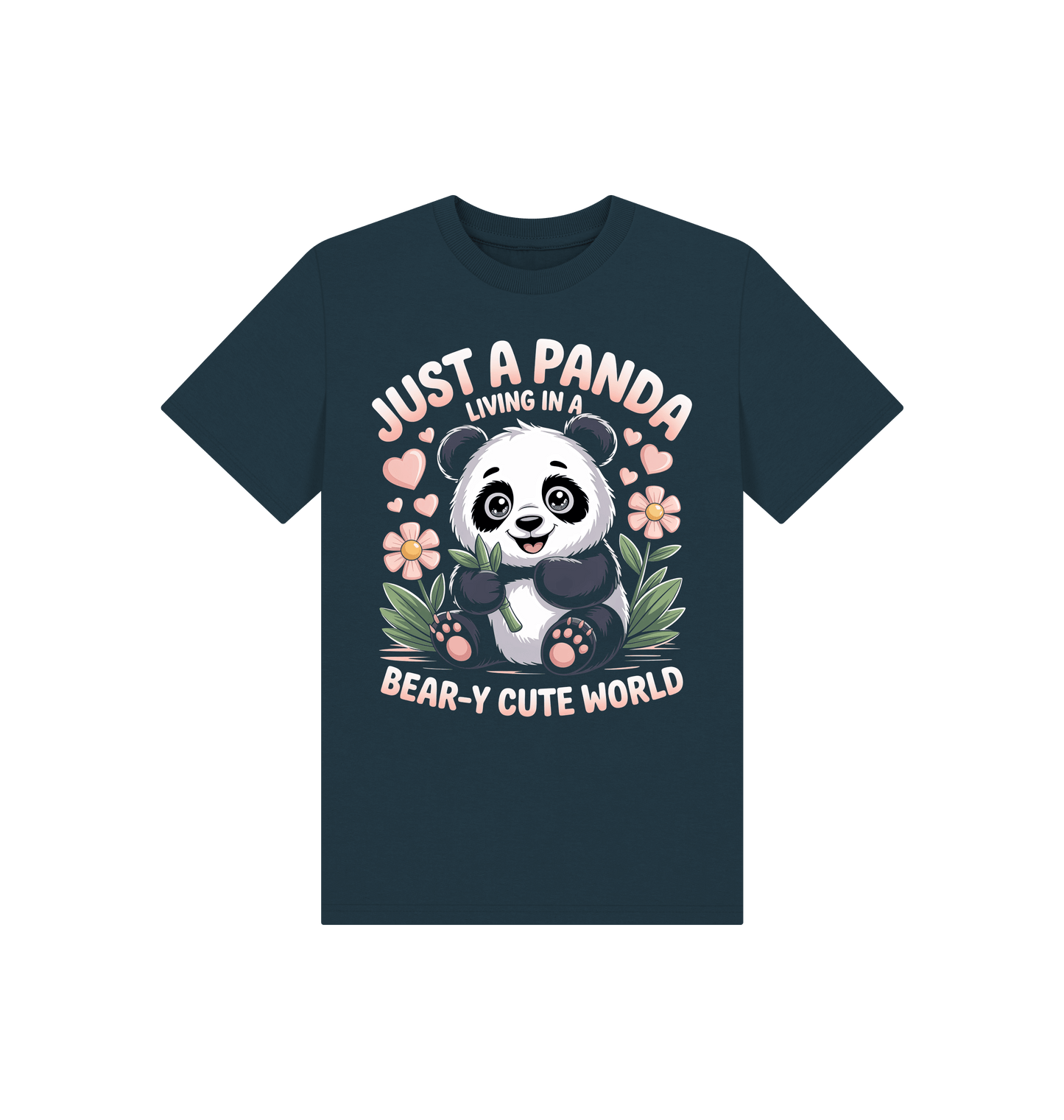 Denim Blue Printed Kids T-Shirt Front