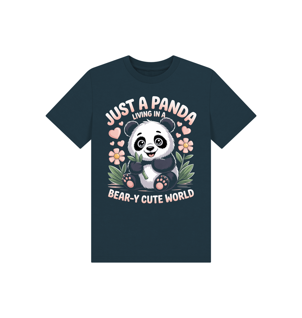 Denim Blue Printed Kids T-Shirt Front