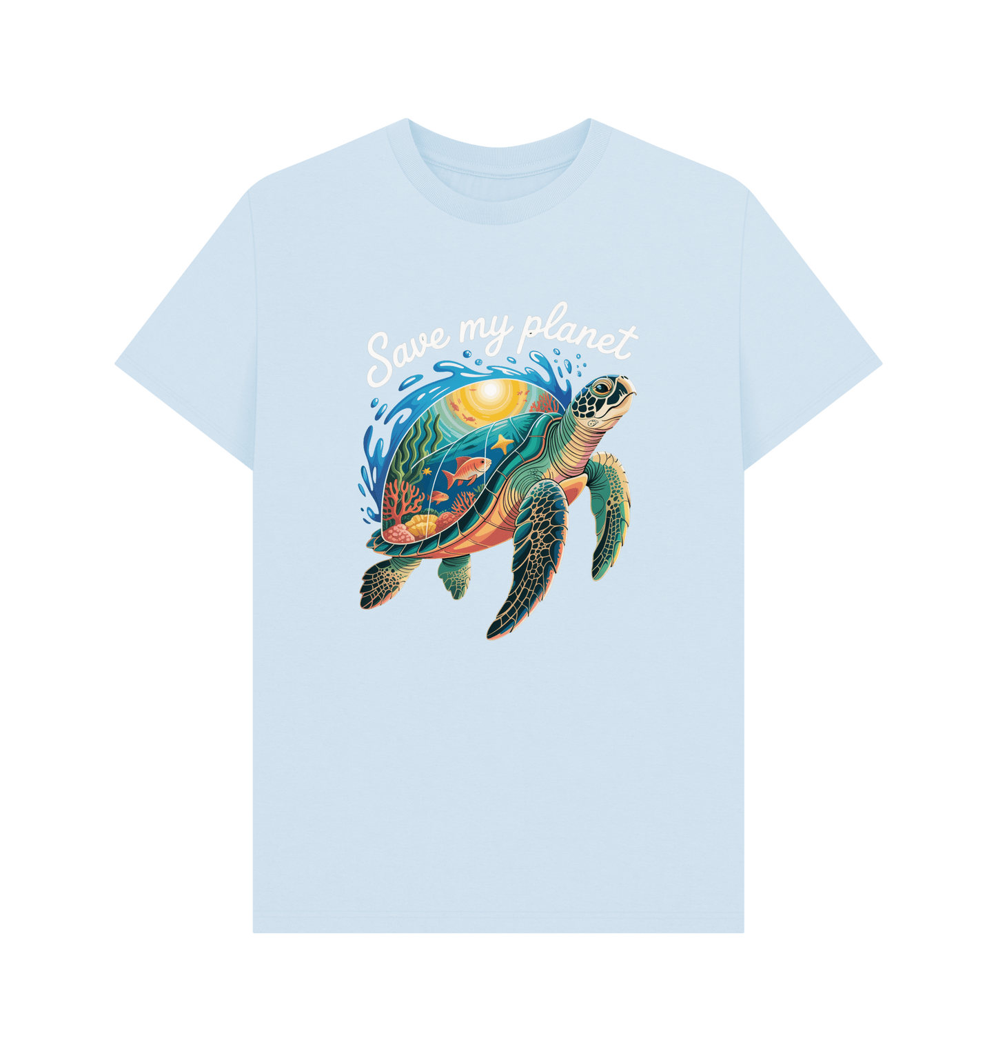 Sky Blue Printed T-shirt Front