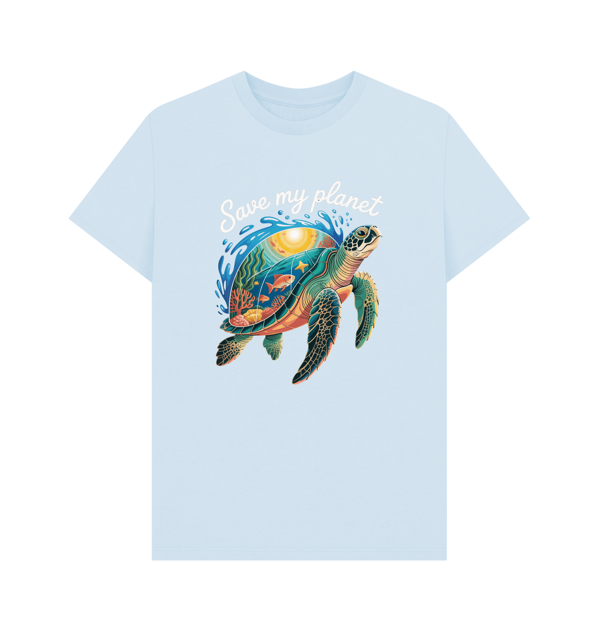 Sky Blue Printed T-shirt Front