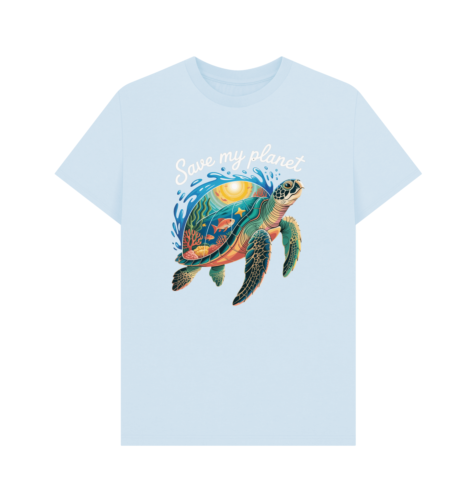 Sky Blue Printed T-shirt Front