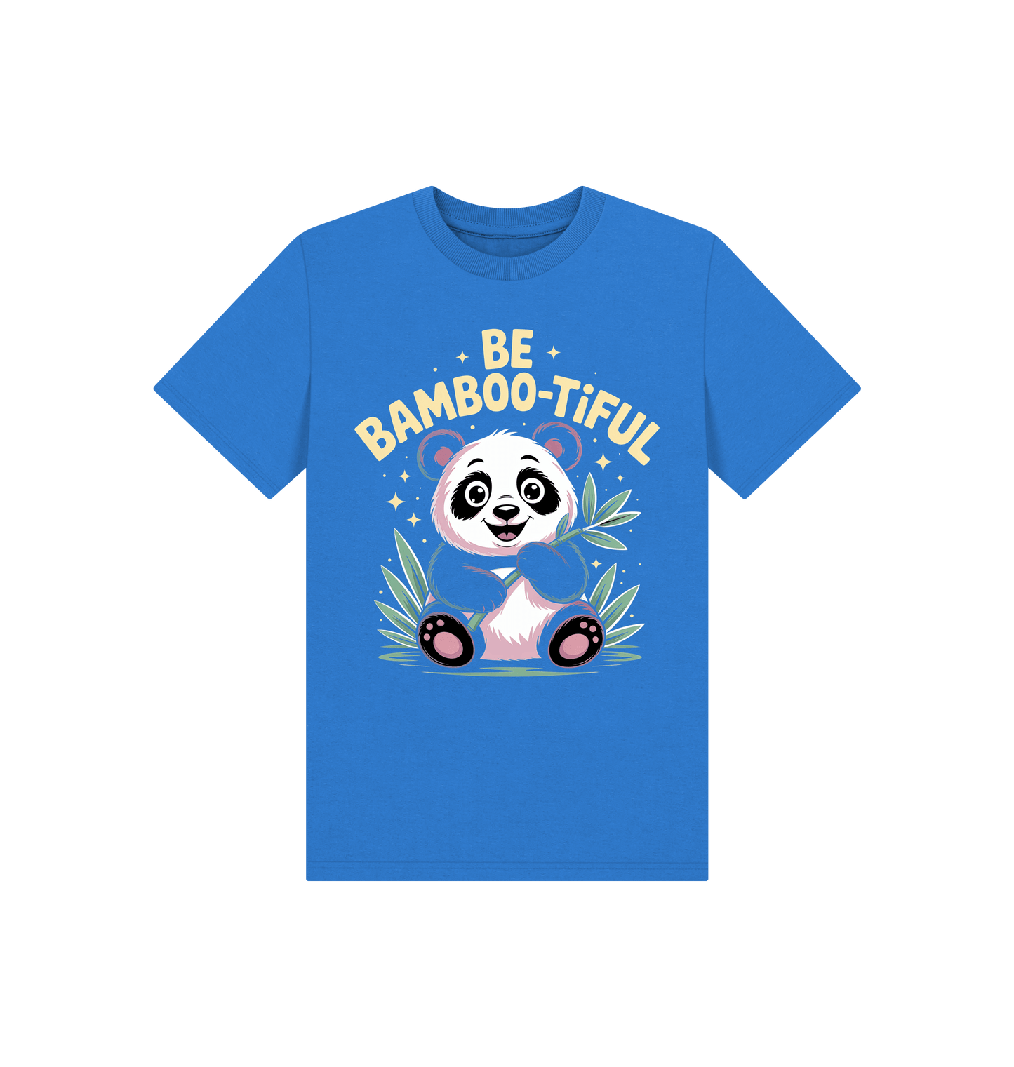 Bright Blue Printed Kids T-Shirt Front