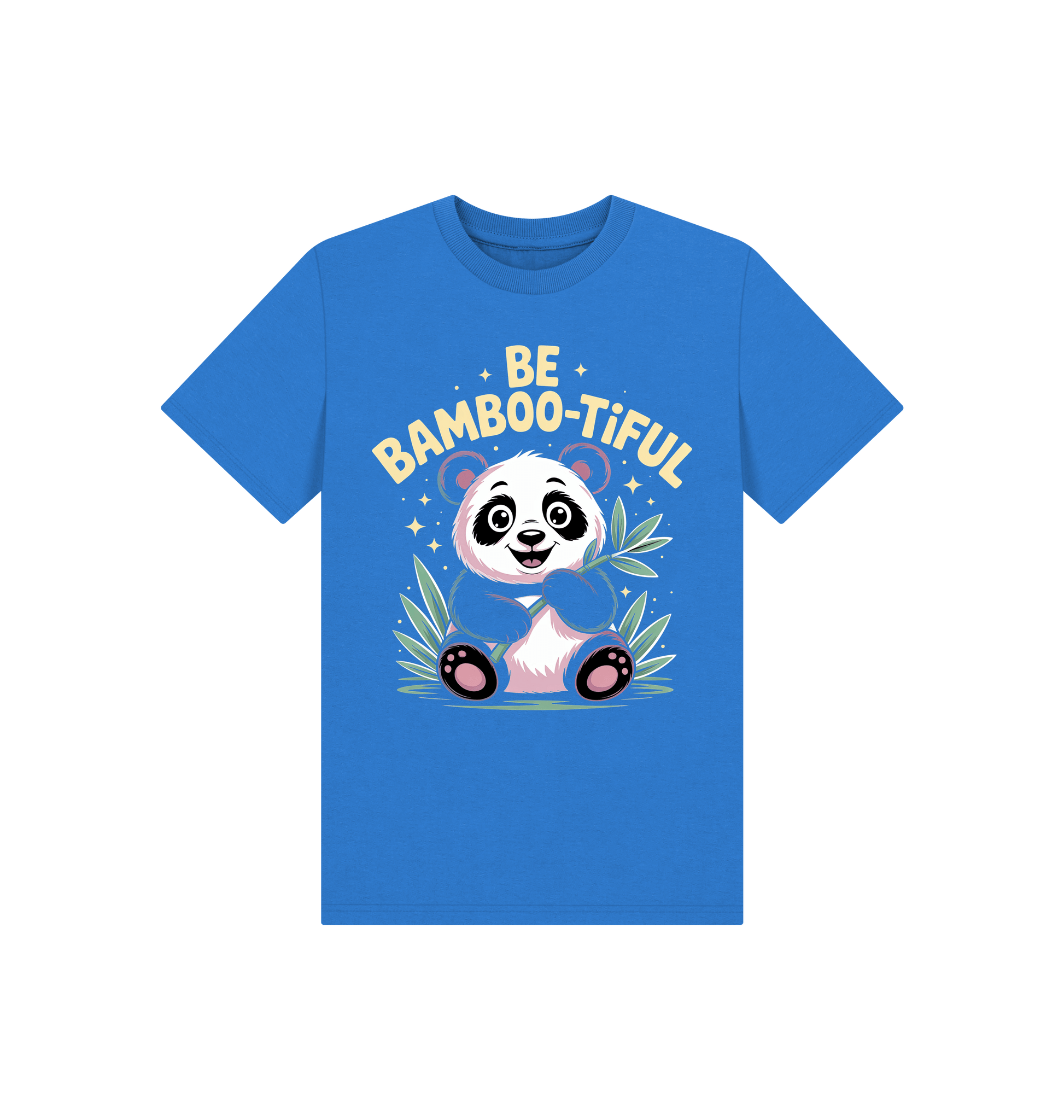 Bright Blue Printed Kids T-Shirt Front
