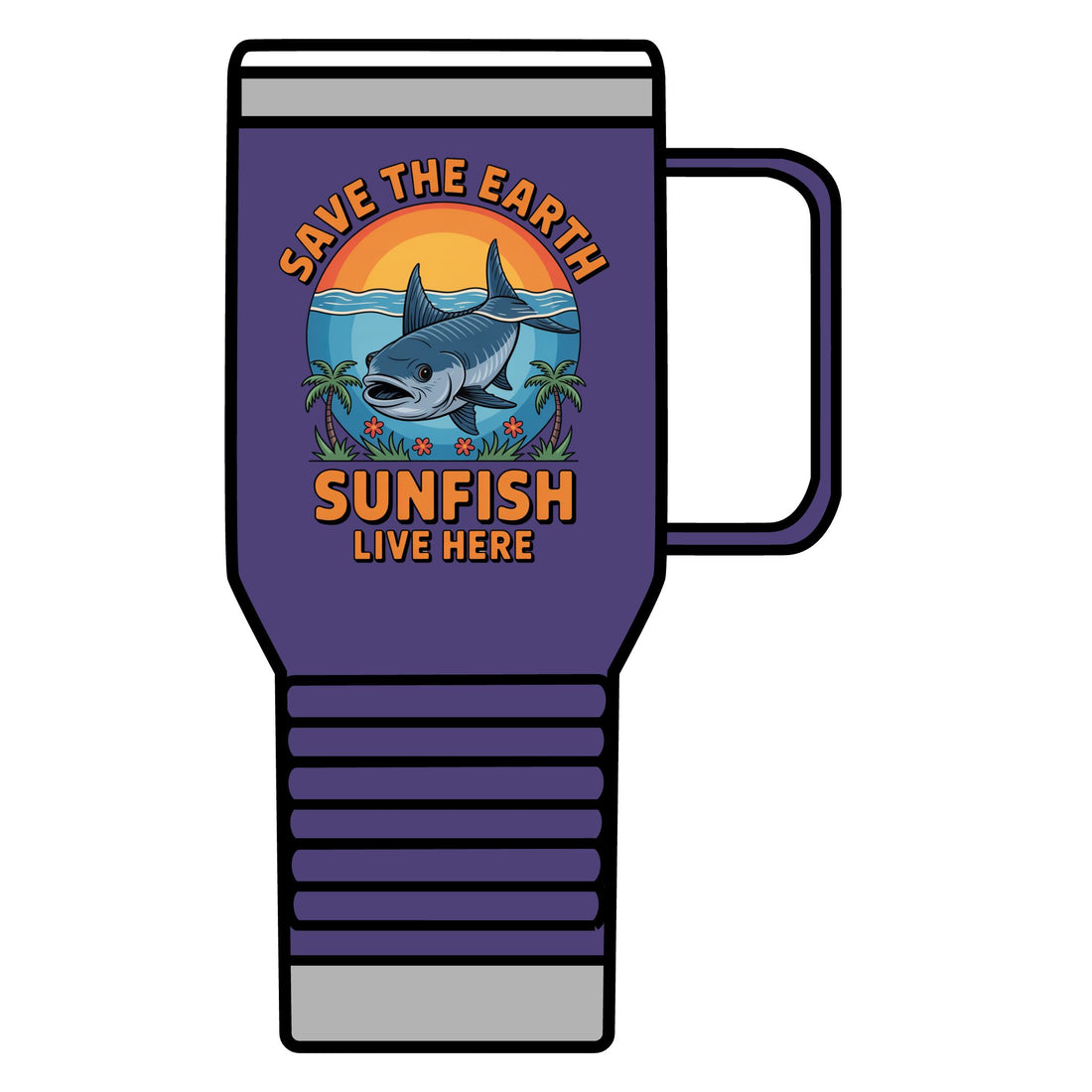 Save the Earth Sunfish 20oz Travel Mug — Eco Ocean Conservation Cup