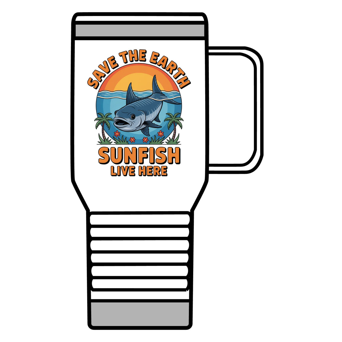 Save the Earth Sunfish 20oz Travel Mug — Eco Ocean Conservation Cup