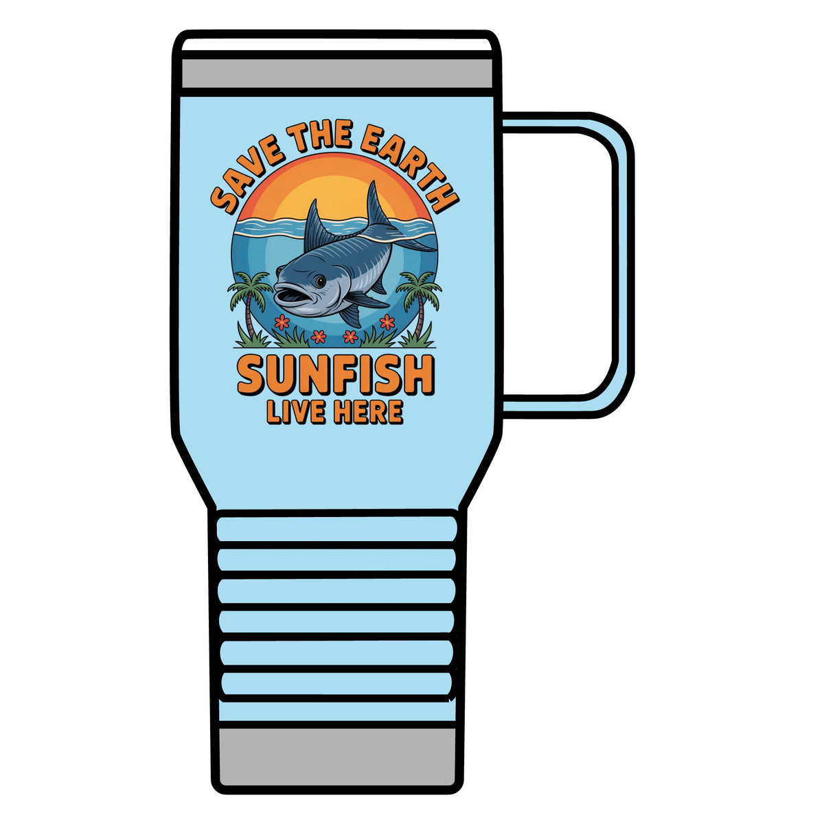 Save the Earth Sunfish 20oz Travel Mug — Eco Ocean Conservation Cup