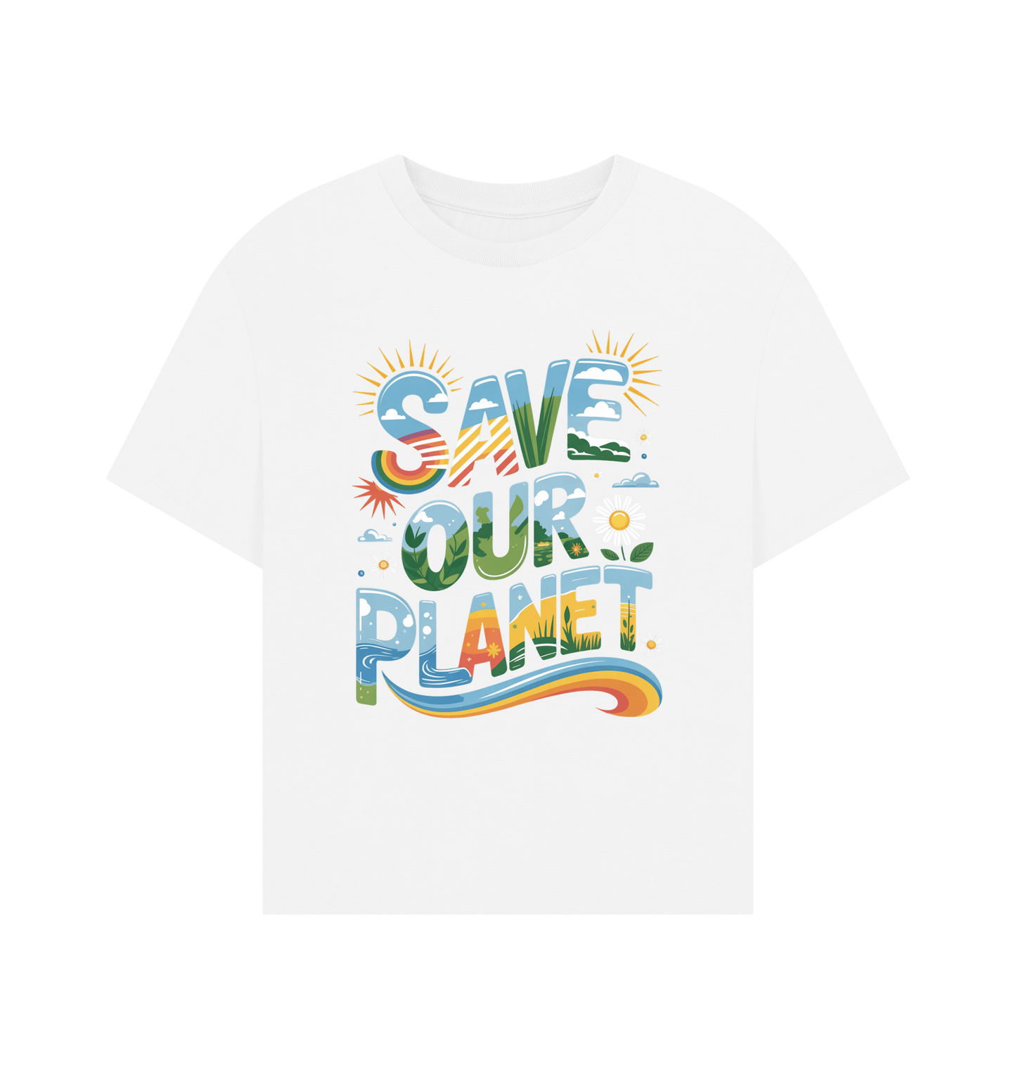 White Printed T-shirt Front