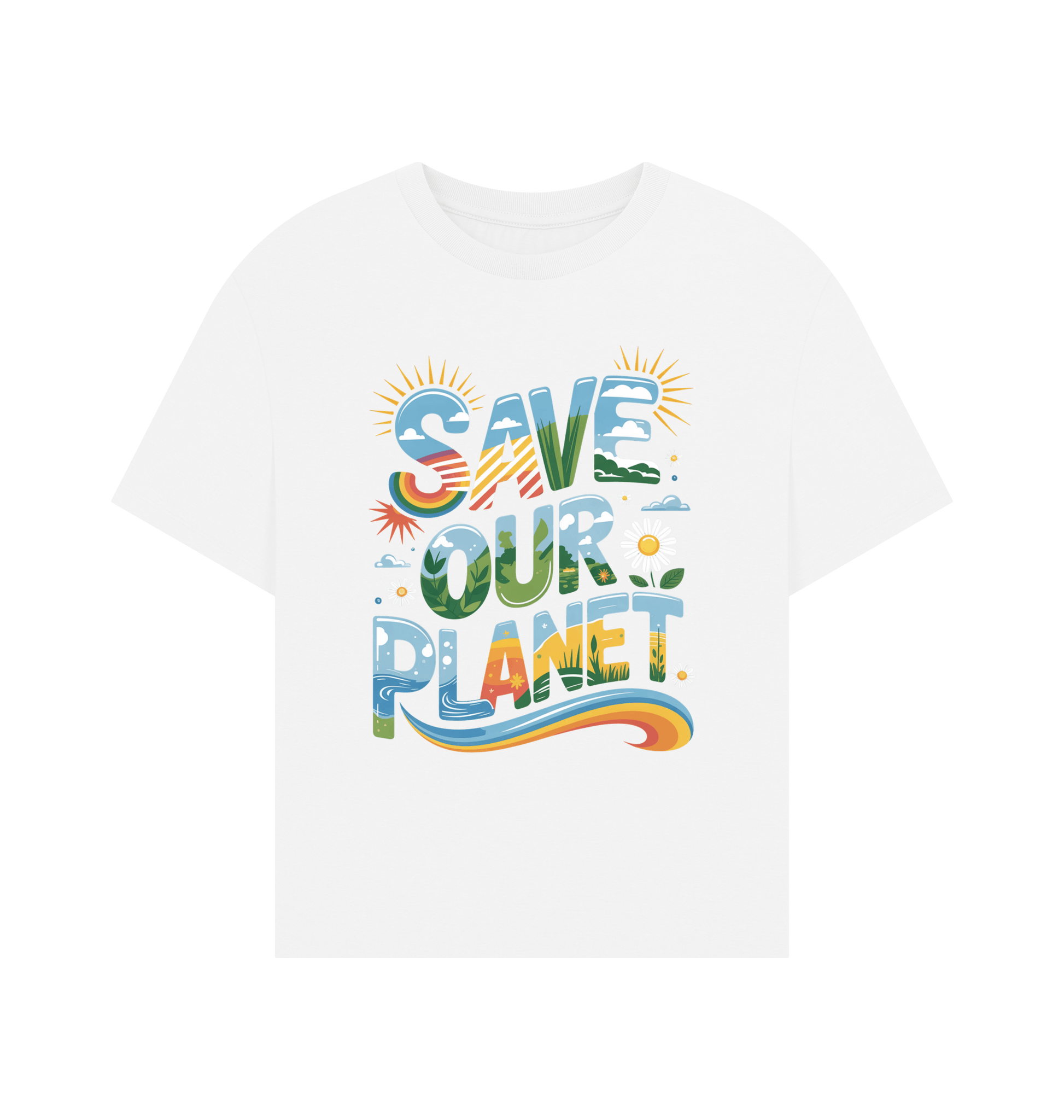 White Printed T-shirt Front