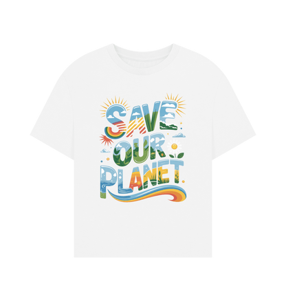 White Printed T-shirt Front