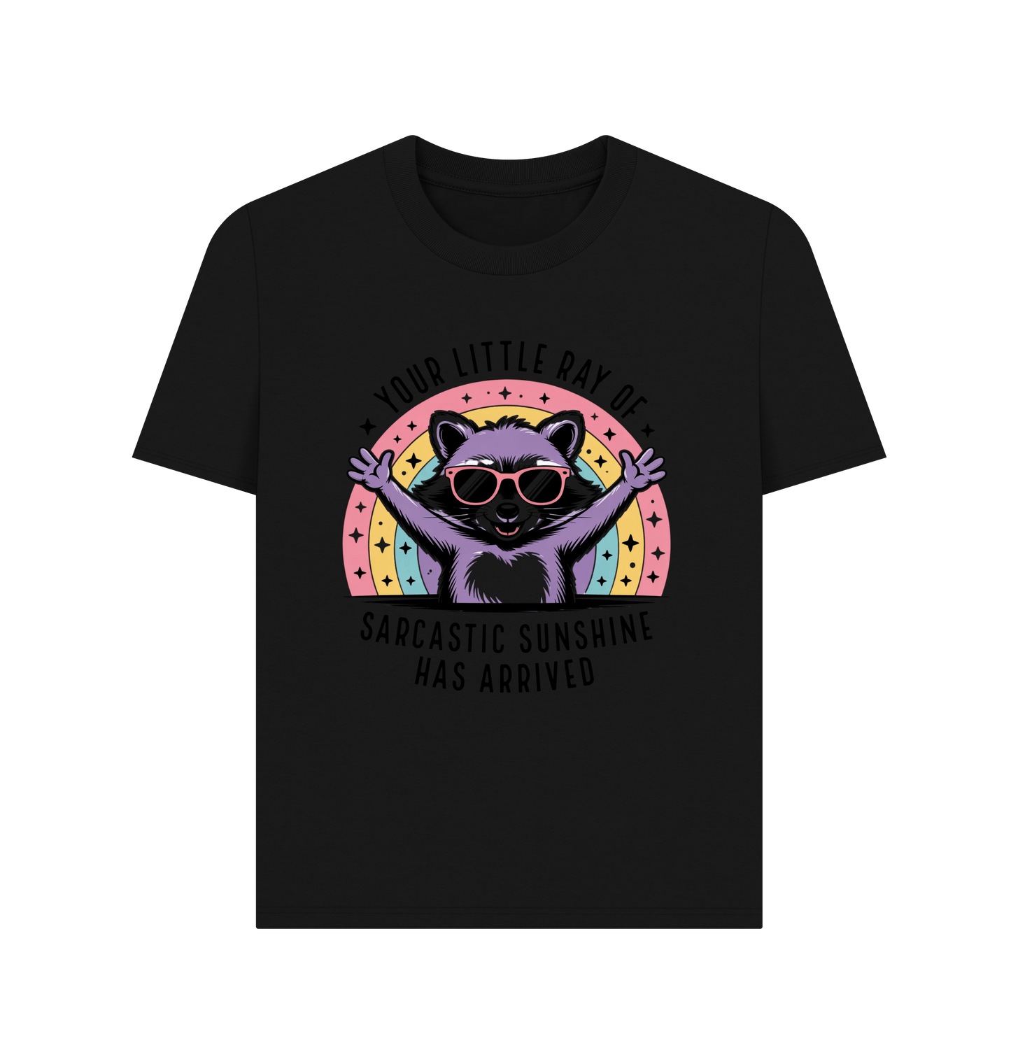 Black Printed T-shirt Front