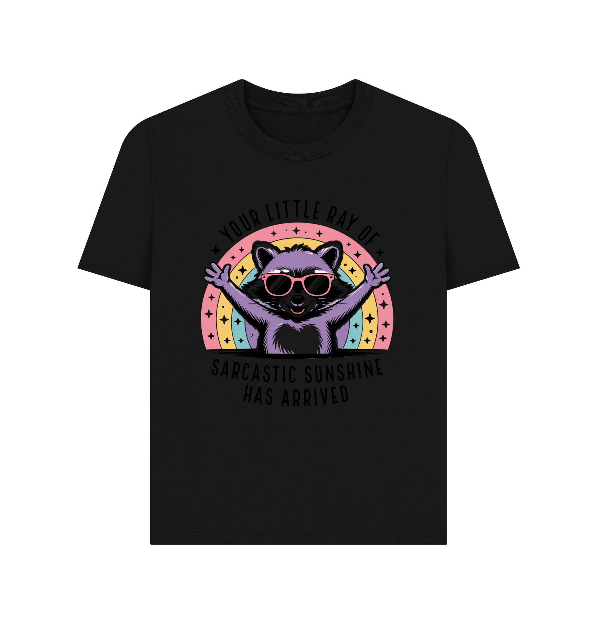 Black Printed T-shirt Front