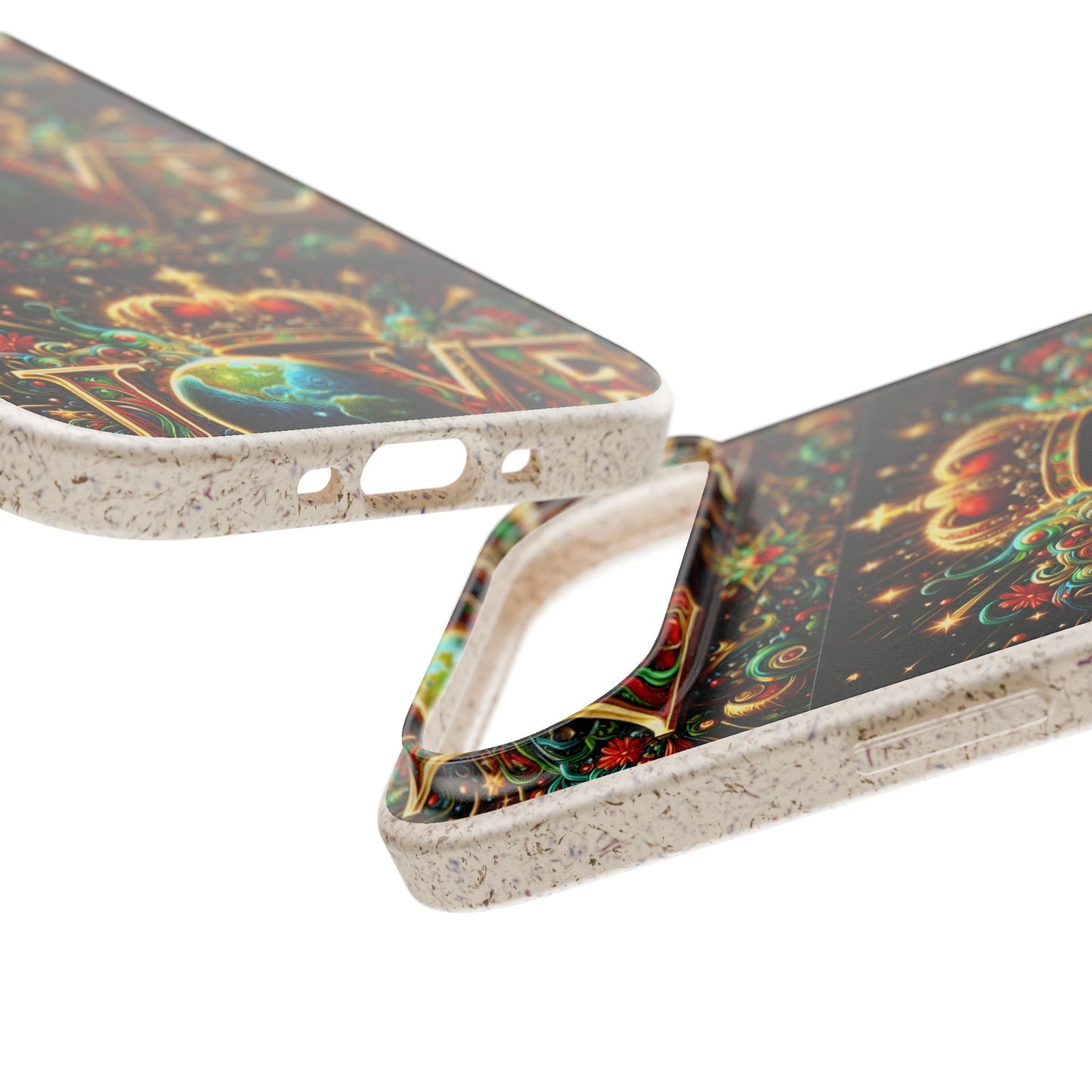 Biodegradable Phone Case — Vintage ‘LOVE’ Globe & Crown Eco-Friendly Protective Cover