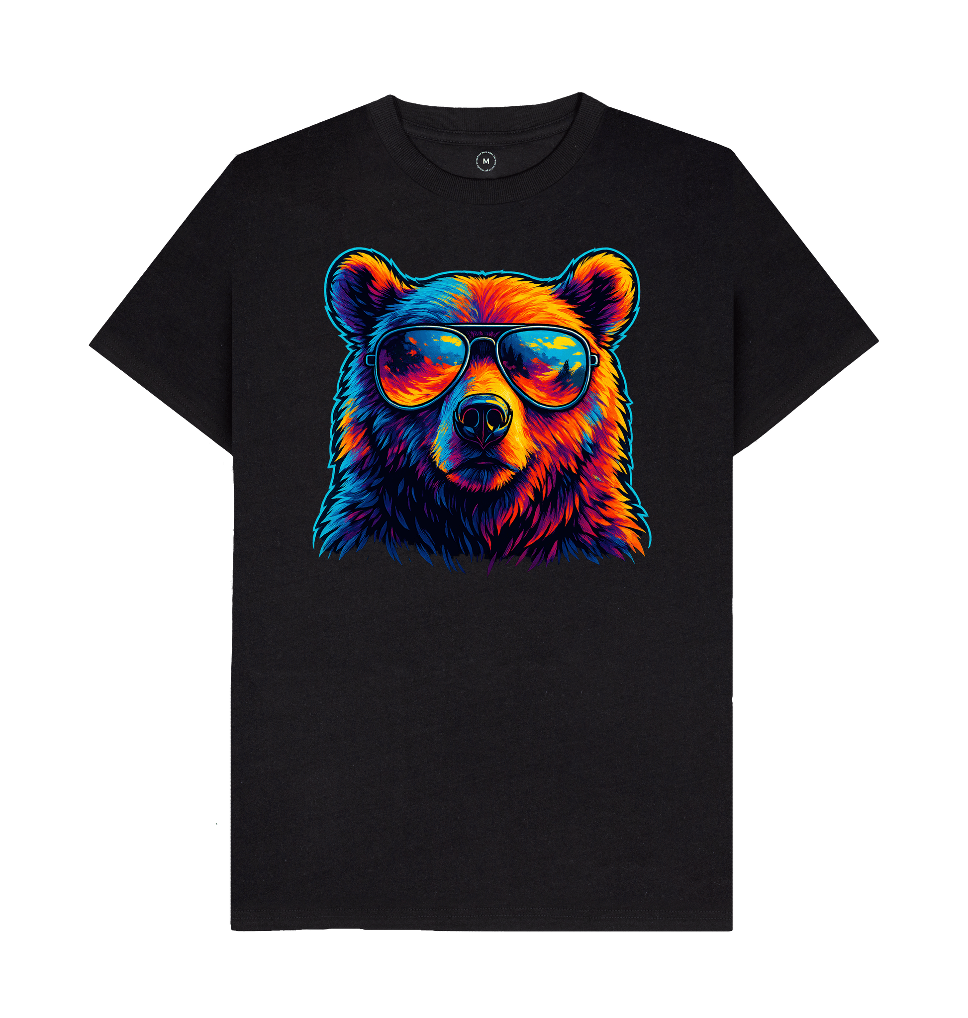 Black Recycled Printed T-Shirt Front
